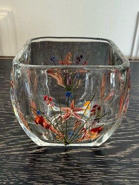 Signed Nantucket Hand Painted Glass Bowl